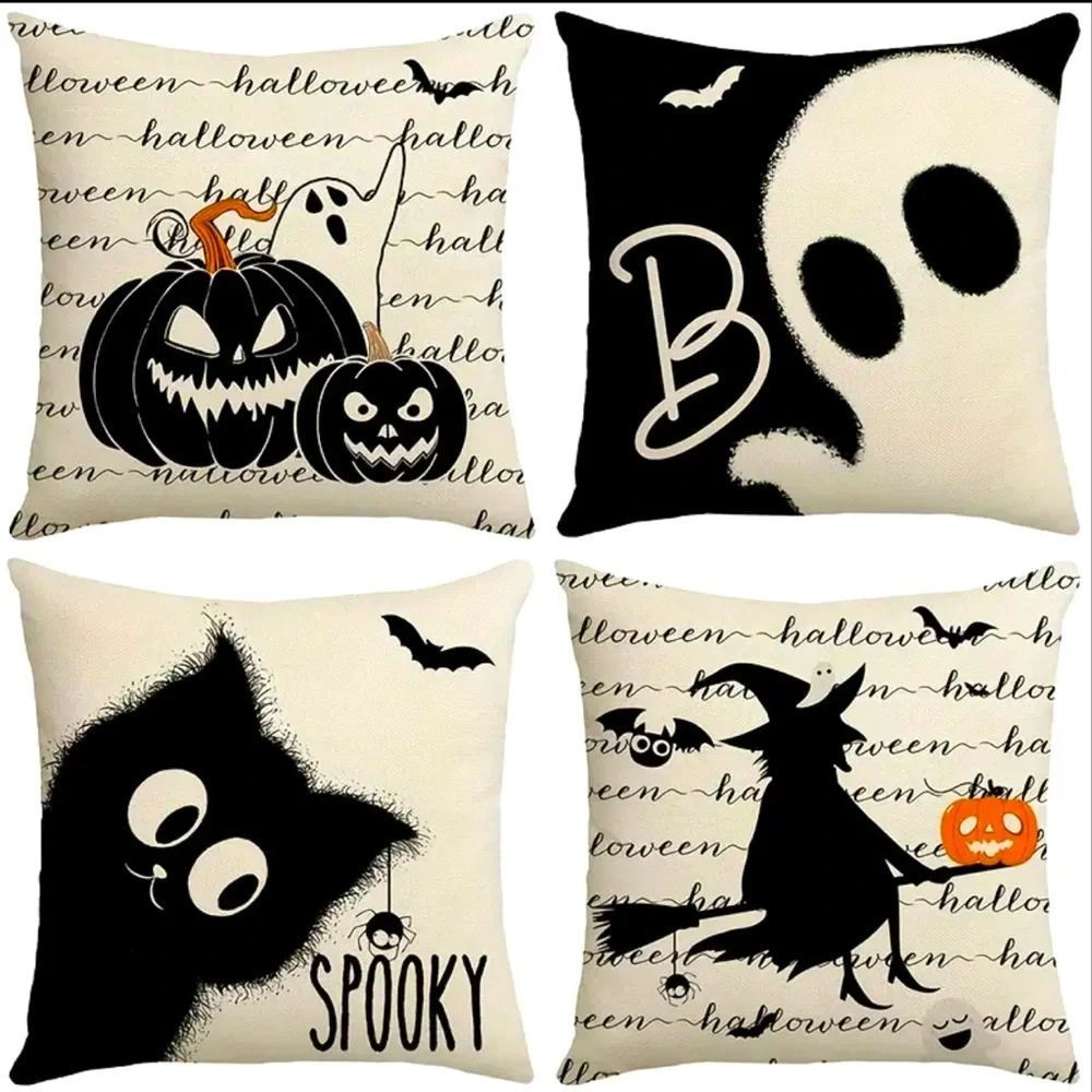 4pc Halloween Decorative Pillowcases 18x18